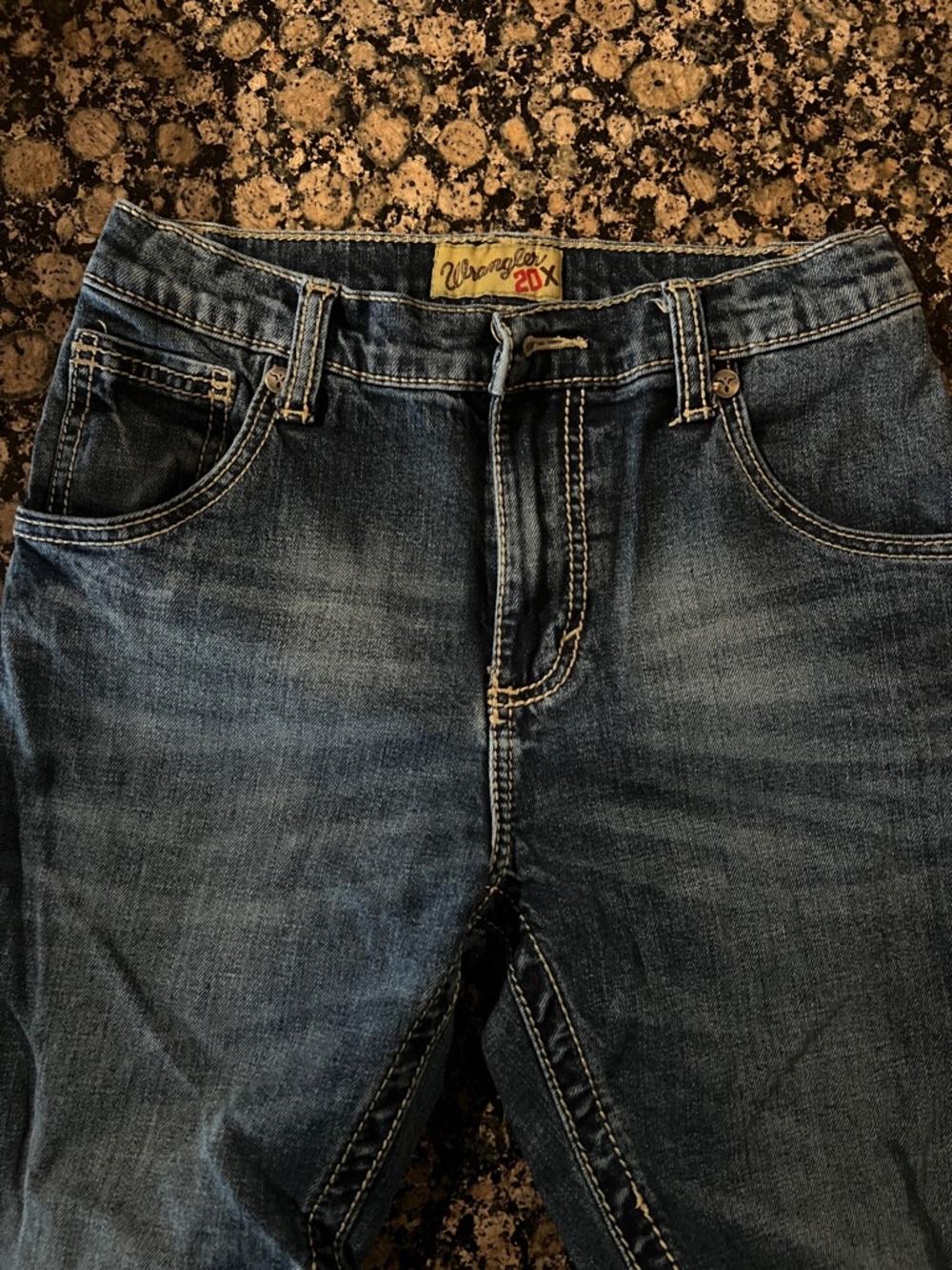 Wrangler Kids Blue Washed Jeans with Contrast Stitching
